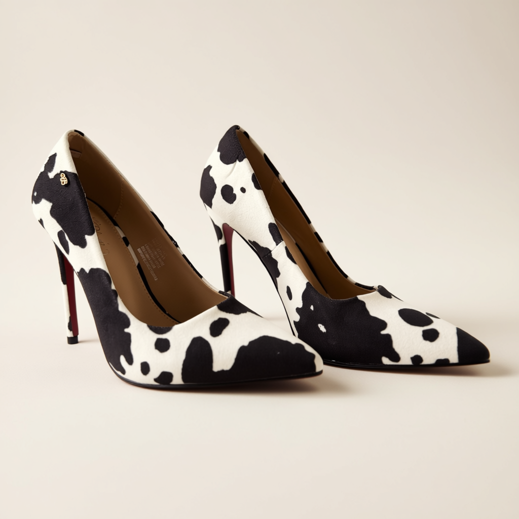 Divina Noir Cowhide Heels