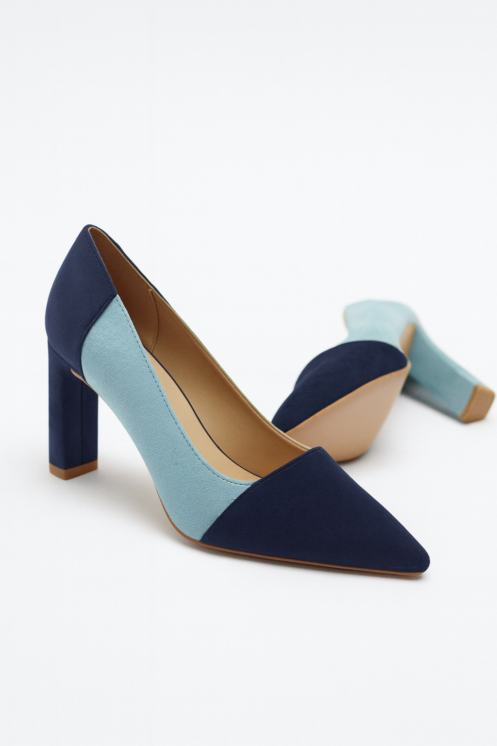 Aria Two-Tone Suede Stiletto Heels