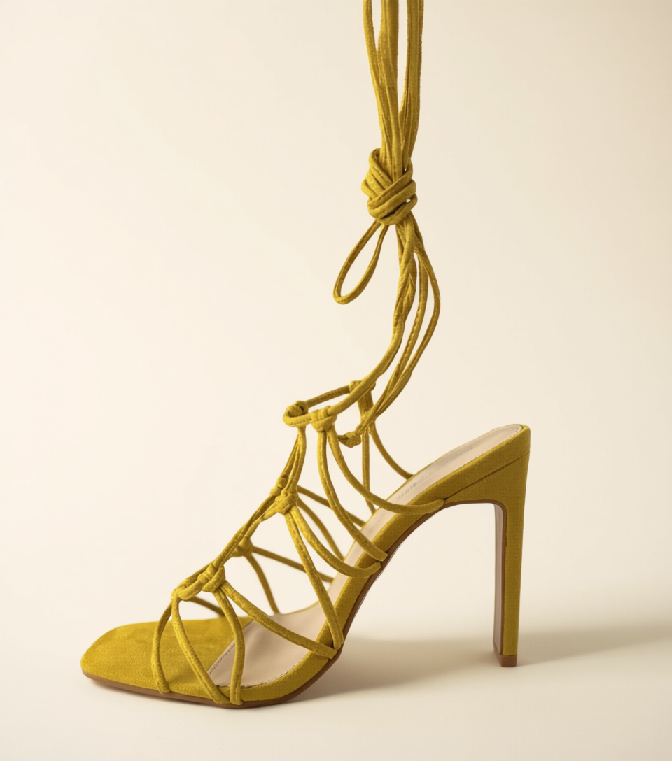 Zuri Mustard Lace Heels