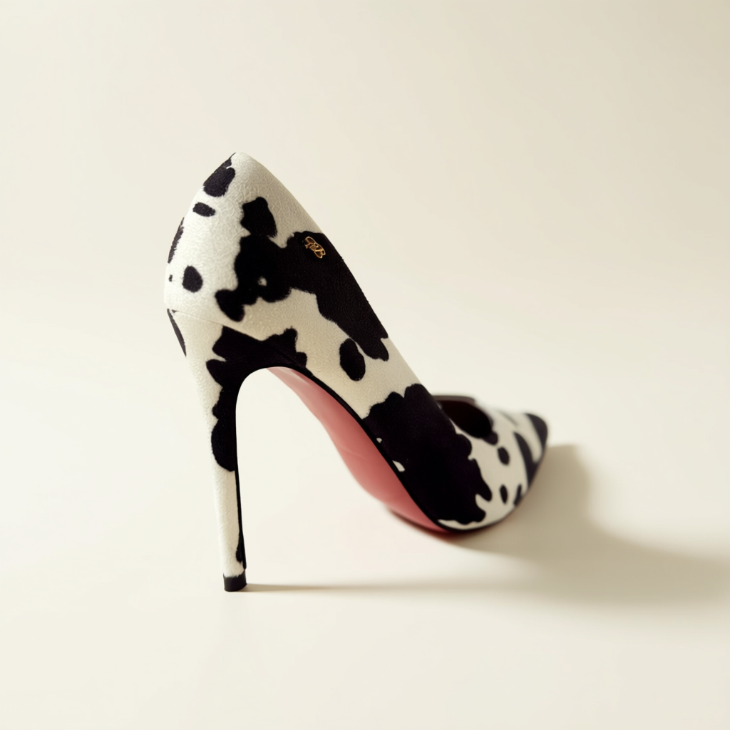 Divina Noir Cowhide Heels