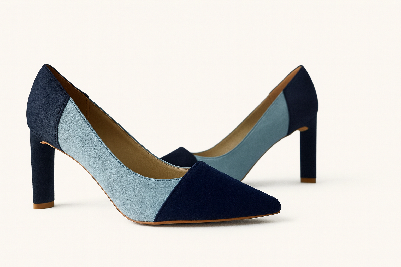 Aria Two-Tone Suede Stiletto Heels