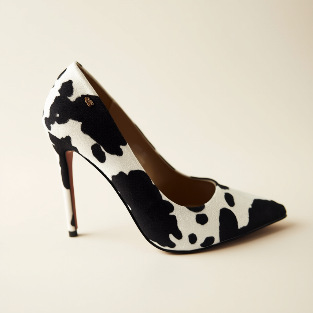 Divina Noir Cowhide Heels