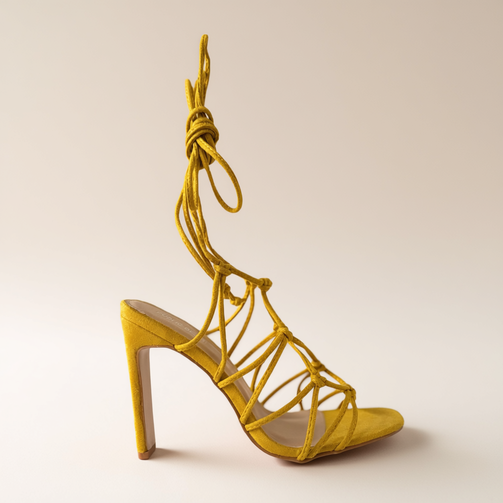 Zuri Mustard Lace Heels