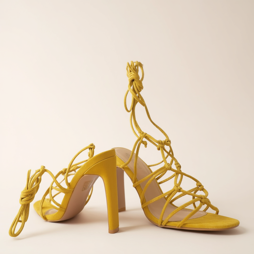 Zuri Mustard Lace Heels