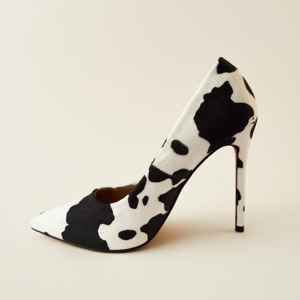 Divina Noir Cowhide Heels