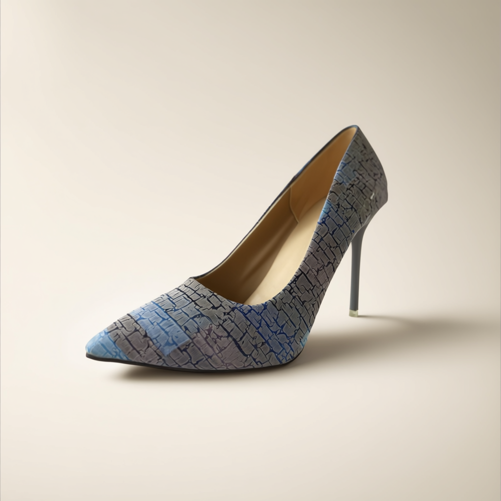 Amara Reptile Textured Sky Heels
