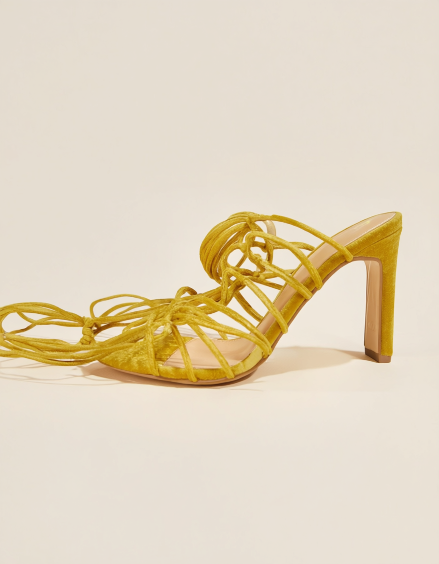 Zuri Mustard Lace Heels