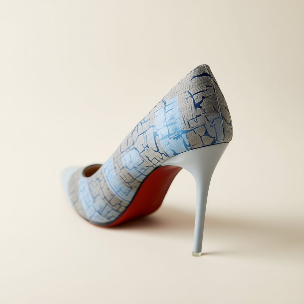 Amara Reptile Textured Sky Heels