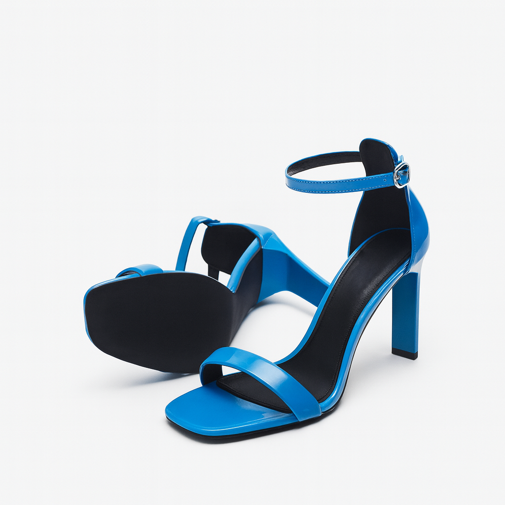 Valentina Cobalt Ankle-Strap Heels