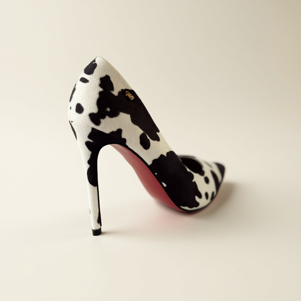 Divina Noir Cowhide Heels