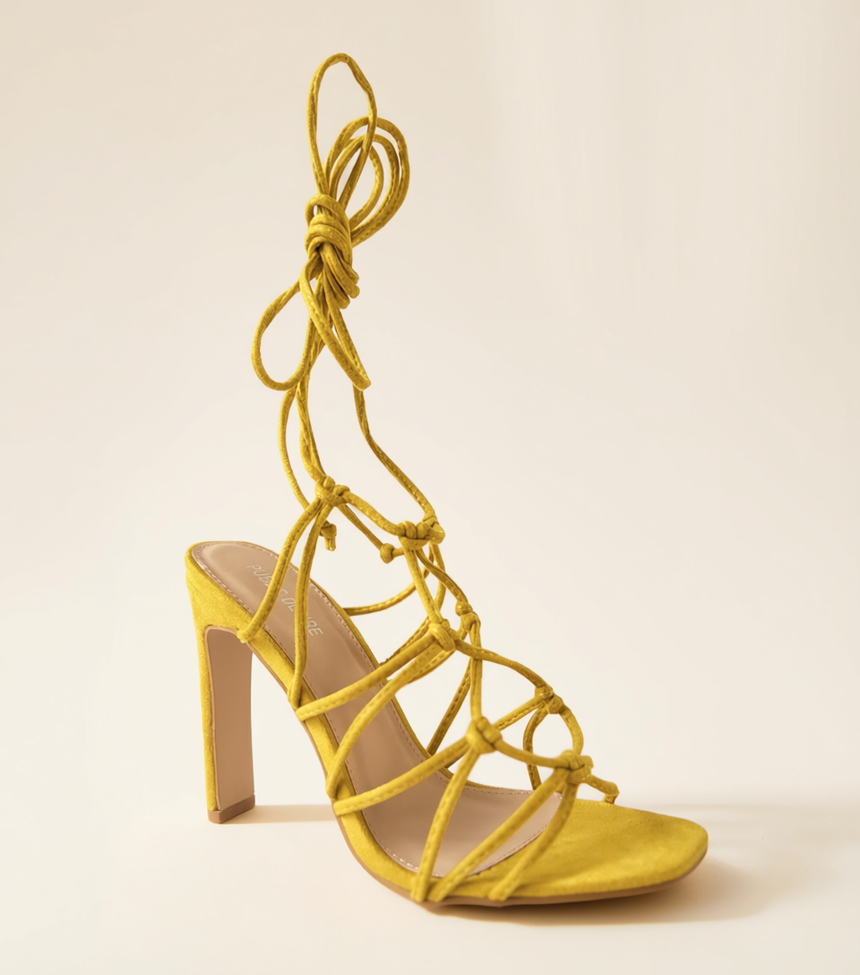 Zuri Mustard Lace Heels